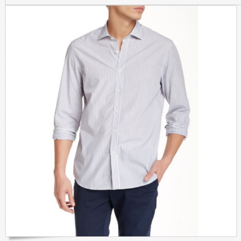 NEW KENT and CURWEN Stripe Classic Fit Shirt XL 42